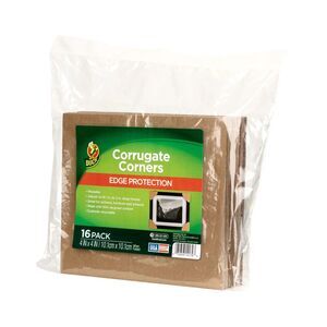 Duck 4" x 4" Brown Corrugate Corners Edge Protection‎ - 16 Ct